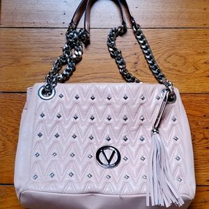 Valentino Quartz Pink Quilted Leather Shoulder Bag